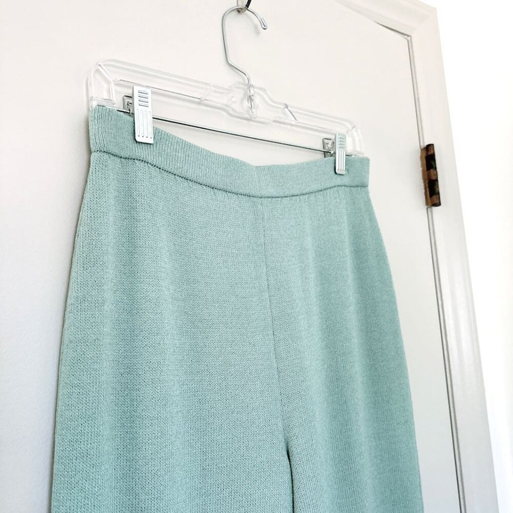 ST JOHN COLLECTION SPORT CHENILLE MINT GREEN MATCHING WIDE LEG PANTS SZ M 6 - Picture 10 of 16